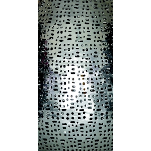 Lampada da tavolo artigianale intarsiata argento grande