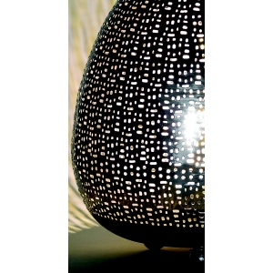 Lampada da tavolo artigianale intarsiata argento grande