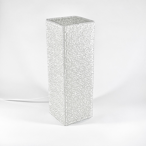 Lampada da tavolo in vetro mosaicata White Daisy h. 45 cm.