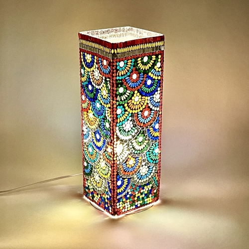 Magic Rings Handmade Lamp in mosaic glass h. 45 cm.