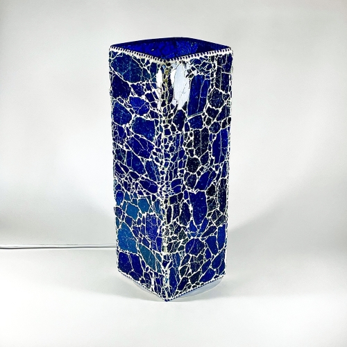 Lampada da tavolo in vetro mosaicata Blue Bay h. 45 cm.