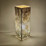 Lampada da tavolo in vetro mosaicata Glacial Gold h. 45 cm.