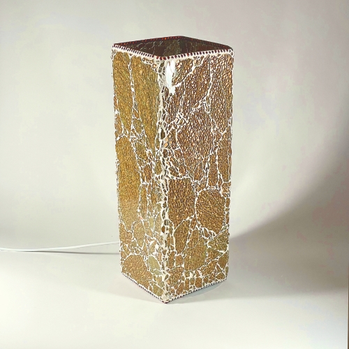 Lampada da tavolo in vetro mosaicata Glacial Gold h. 45 cm.