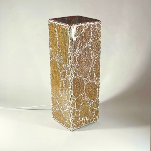 Lampada da tavolo in vetro mosaicata Glacial Gold h. 45 cm.