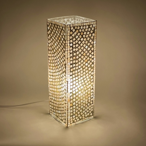 Gold Reflection Handmade Lamp in mosaic glass h. 45 cm.