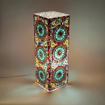 Lampada da tavolo in vetro mosaicata Rainbow h. 45 cm.