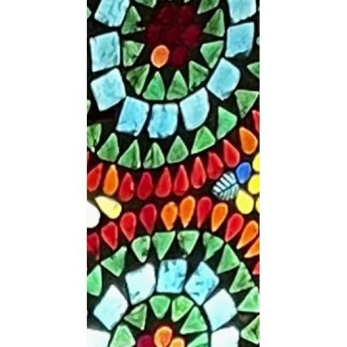 Lampada da tavolo in vetro mosaicata Rainbow h. 45 cm.