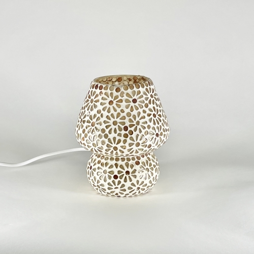 Yellow Daisy Handmade Lamp in mosaic glass h. 17 cm.