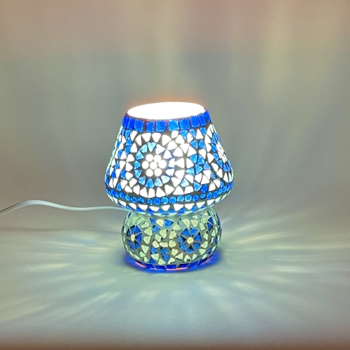 Blue Sauna Handmade Lamp in mosaic glass h. 17 cm.