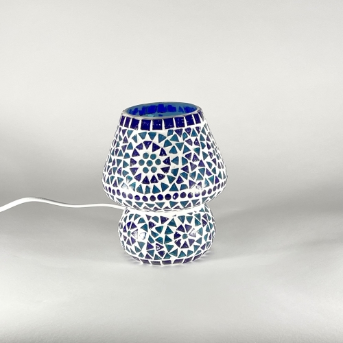 Blue Sauna Handmade Lamp in mosaic glass h. 17 cm.