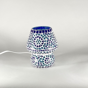 Blue Sauna Handmade Lamp in mosaic glass h. 17 cm.
