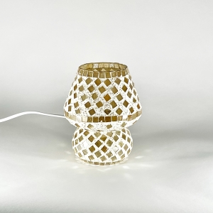 Lampada da tavolo in vetro mosaicata Gold Reflection h. 17 cm.
