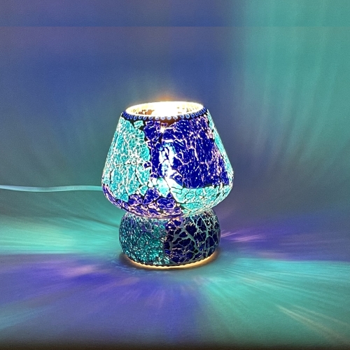 Blue Bay Handmade Lamp in mosaic glass h. 17 cm.