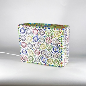 Lampada da tavolo in vetro mosaicata Mirror Daisy h. 21 cm.