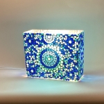 Lampada da tavolo in vetro mosaicata Blue Moon h. 21 cm.
