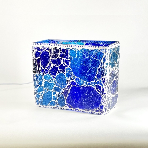 Blue Bay Handmade Lamp in mosaic glass h. 21 cm.