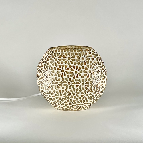 Lampada da tavolo in vetro mosaicata Yellow Daisy h. 17 cm.