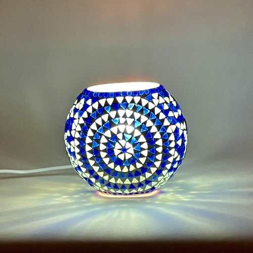 Blue Sauna Handmade Lamp in mosaic glass h. 17 cm.