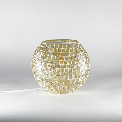 Artist's Yellow Handmade Lamp in mosaic glass h. 17 cm.