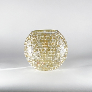 Artist's Yellow Handmade Lamp in mosaic glass h. 17 cm.