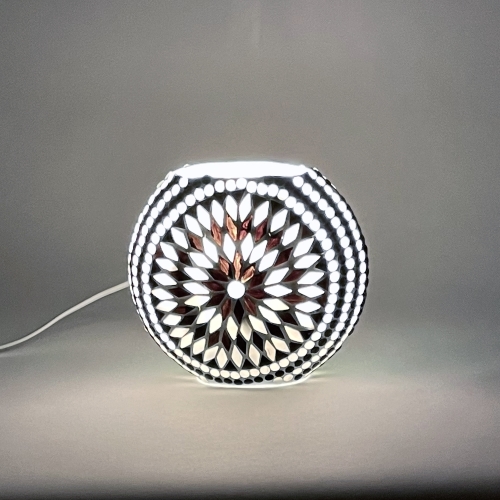 Yin & Yang Handmade Lamp in mosaic glass h. 17 cm.