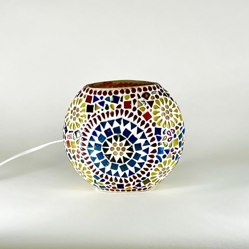 Lampada da tavolo in vetro mosaicata Rainbow h. 17 cm.