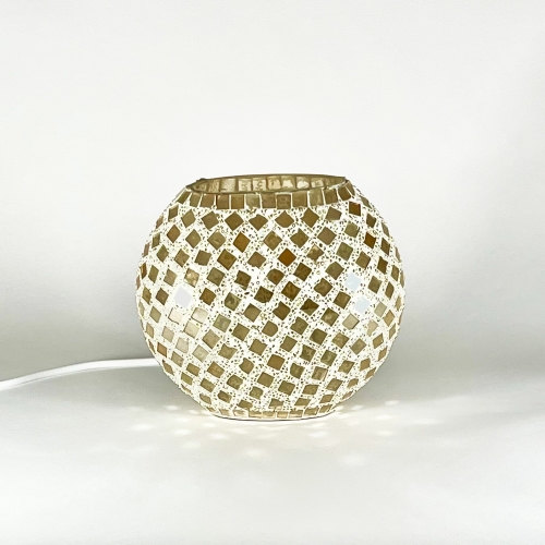 Lampada da tavolo in vetro mosaicata Gold Reflection h. 17 cm.