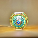 Lampada da tavolo in vetro mosaicata Wheel Mandala h. 17 cm.