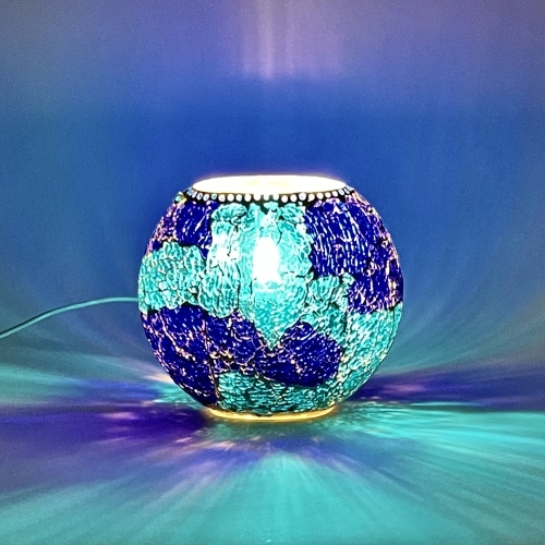 Lampada da tavolo in vetro mosaicata Blue Bay h. 17 cm.