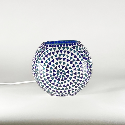 Blue Sauna Handmade Lamp in mosaic glass h. 17 cm.