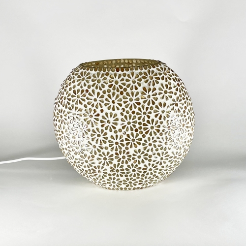 Lampada da tavolo in vetro mosaicata Yellow Daisy h. 23 cm.