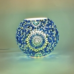 Lampada da tavolo in vetro mosaicata Blue Moon h. 17 cm.
