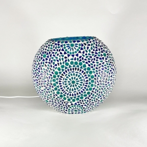 Blue Moon Handmade Lamp in mosaic glass h. 17 cm.