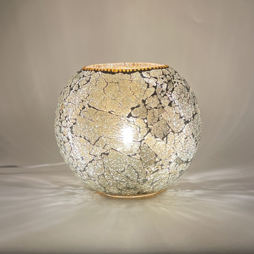 Lampada da tavolo in vetro mosaicata Glacial Gold h. 17 cm.