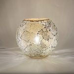 Lampada da tavolo in vetro mosaicata Glacial Gold h. 17 cm.