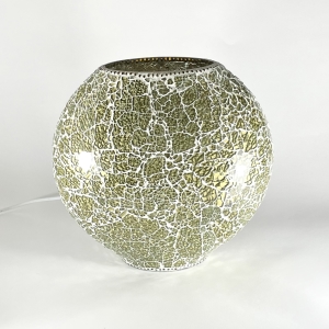 Lampada da tavolo in vetro mosaicata Glacial Gold h. 32 cm.