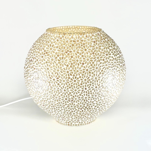 Yellow Daisy Handmade Lamp in mosaic glass h. 32 cm.