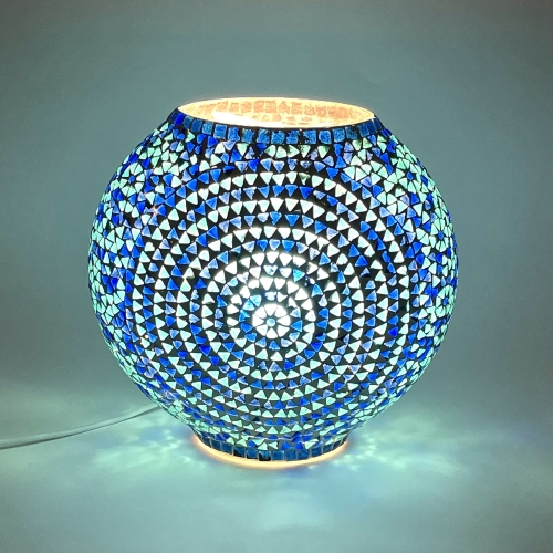 Blue Sauna Handmade Lamp in mosaic glass h. 32 cm.