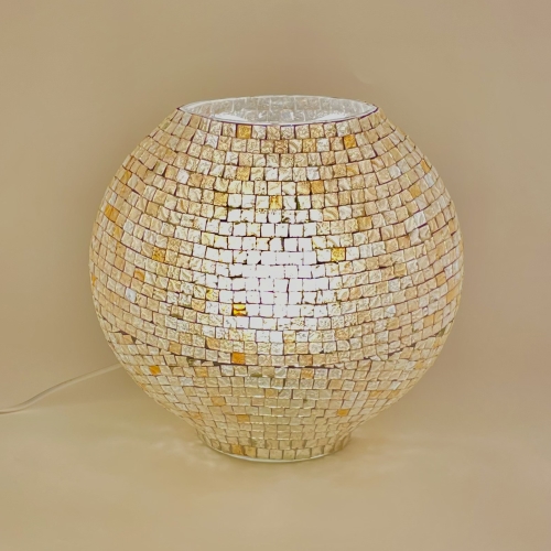 Artist's Yellow Handmade Lamp in mosaic glass h. 32 cm.