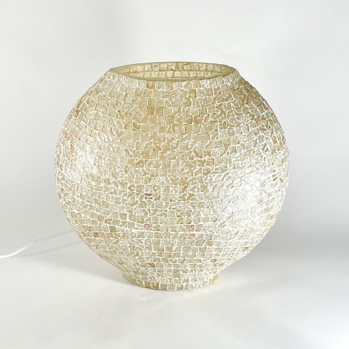 Artist's Yellow Handmade Lamp in mosaic glass h. 32 cm.