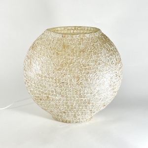 Artist's Yellow Handmade Lamp in mosaic glass h. 32 cm.