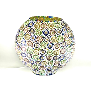 Lampada da tavolo in vetro mosaicata Mirror Daisy h. 32 cm.