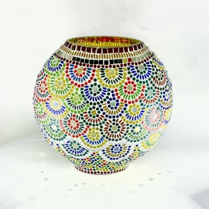 Magic Rings Handmade Lamp in mosaic glass h. 32 cm.