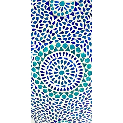 Lampada da tavolo in vetro mosaicata Blue moon h. 32 cm.