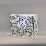 Lampada da tavolo in vetro mosaicata White Daisy h. 21 cm.