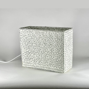 Lampada da tavolo in vetro mosaicata White Daisy h. 21 cm.