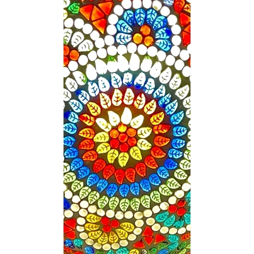 Lampada da tavolo in vetro mosaicata Colored mandala h. 23 cm.