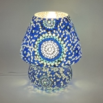 Lampada da tavolo in vetro mosaicata Blue Moon h. 32 cm.