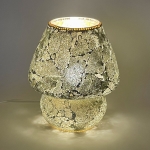 Lampada da tavolo in vetro mosaicata Glacial Gold h. 32 cm.
