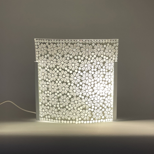 Applique in vetro mosaicata White Daisy h. 24 cm.